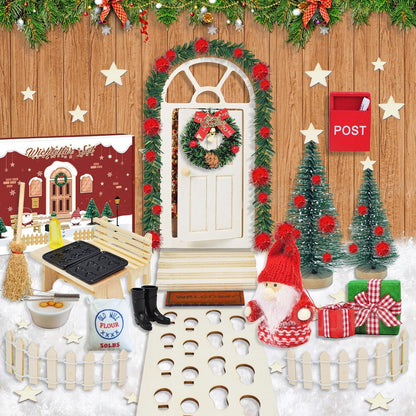 DIY Weihnachtswichtel Set 70-teilig Holz Weihnachtsdeko Wichtelhaus