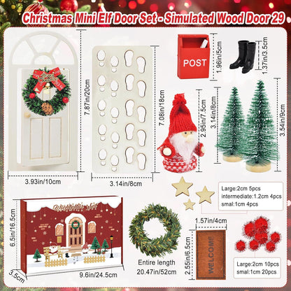 70-teiliges Miniatur Wichtel Zubehör Weihnachts Set Holz