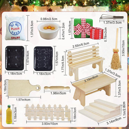 DIY Weihnachtswichtel Set 70-teilig Holz Weihnachtsdeko Wichtelhaus