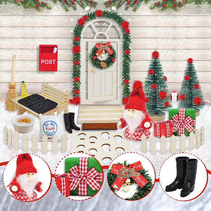 70-teiliges Miniatur Wichtel Zubehör Weihnachtsset Holz Weihnachtsdeko