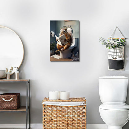 Eichhörnchen Leinwand Wandbild Rahmen Gelb Brau