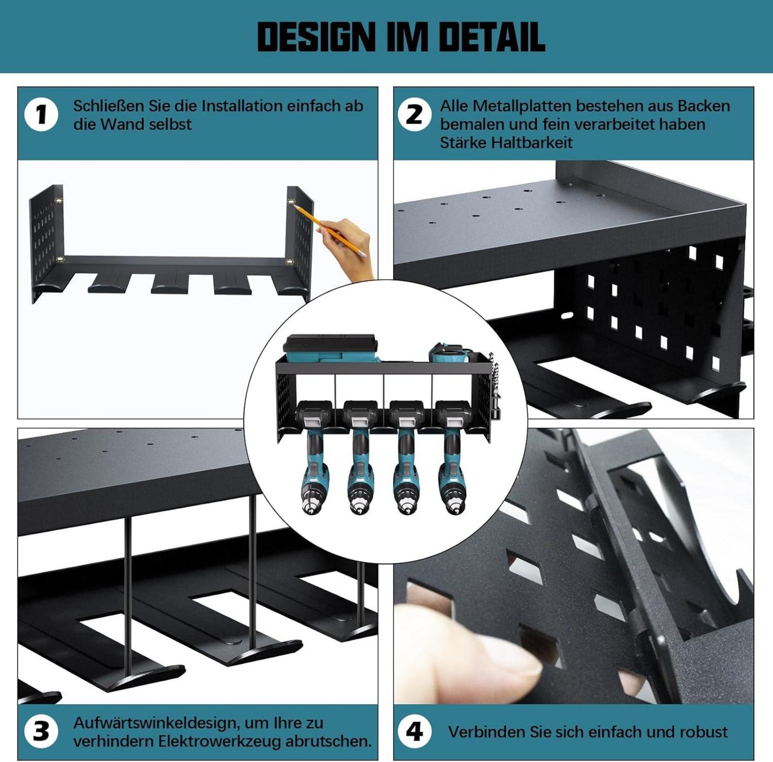 Werkzeugspeicher Wandhalterung Akku Schlagbohrschrauber Organizer