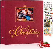Weihnachten Scrapbook Album Selbstklebend Leinen 33,5x32,5cm Rot