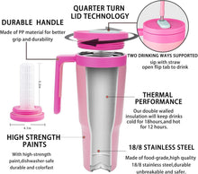 Thermobecher Edelstahl 1180ml Trinkbecher mit Strohhalm