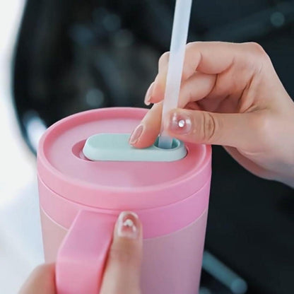 Thermobecher 1180 ML Edelstahl Kaffee to Go Trinkbecher Strohhalm