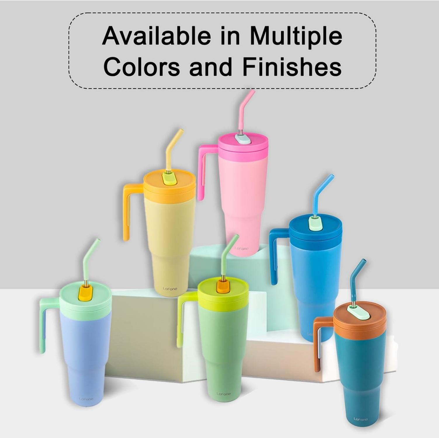 Thermobecher 1180ml Edelstahl Kaffeebecher Trinkbecher Strohhalm