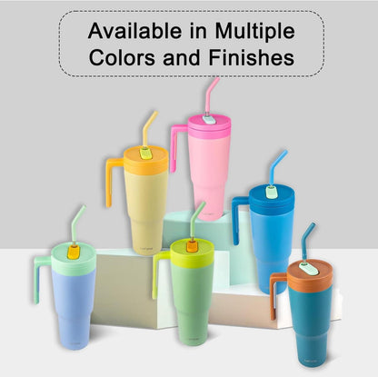 Thermobecher 1180ml Edelstahl Kaffeebecher Trinkbecher Strohhalm