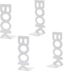 Metall Buchstütze 4er Set Weiß Buchhalter für Schreibtisch