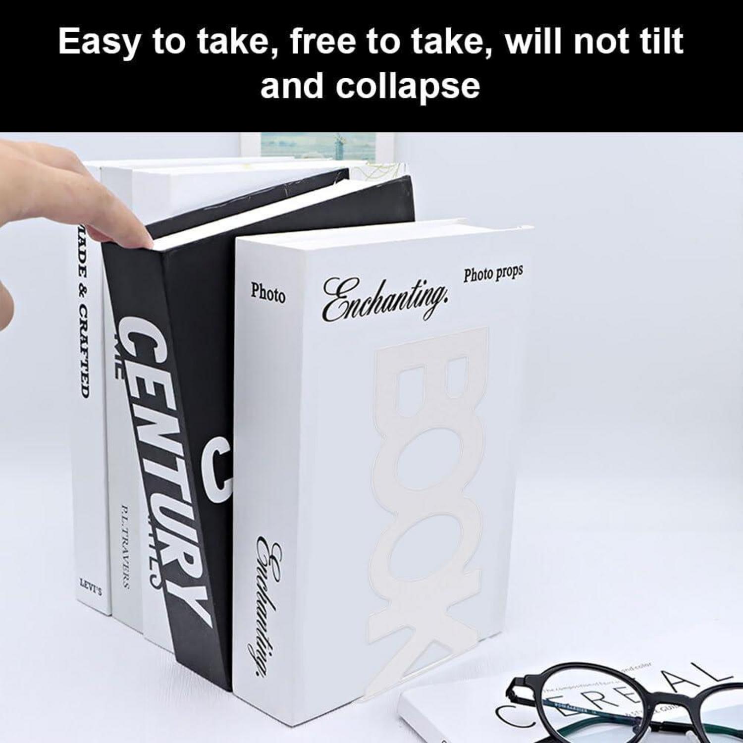 Weiße Metall Buchstützen 'Book' 4 Stück für Bücherregal Schreibtisch