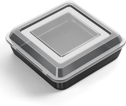 Quadratische Kuchenform mit Luftdichtem Deckel Antihaft Backform 21 x