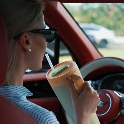 LoFone 1180 ML Thermobecher Edelstahl Kaffeebecher to Go Trinkbecher Gelb