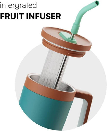 LoFone 1180 ML Thermobecher Edelstahl Kaffeebecher to Go Trinkbecher Gelb