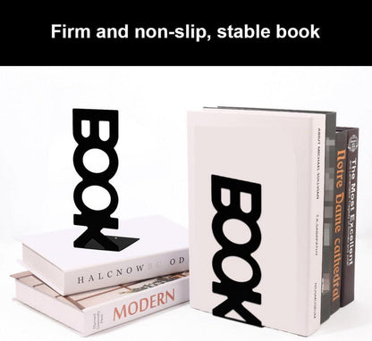 Buchstützen Metall Bookends 4 Stück Schwarz Büro Regal Deko