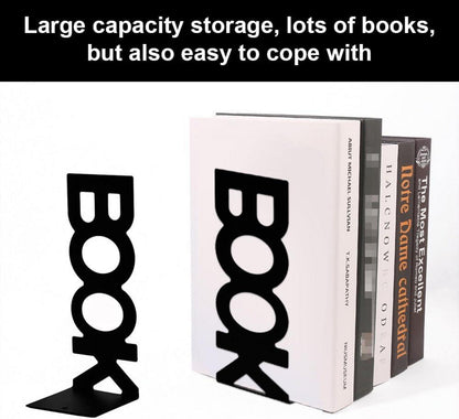 LdawyDE Bücherstütze Metall Schwarz 4 Stück - Regal Deko für Schreibtisch, Bücherregal