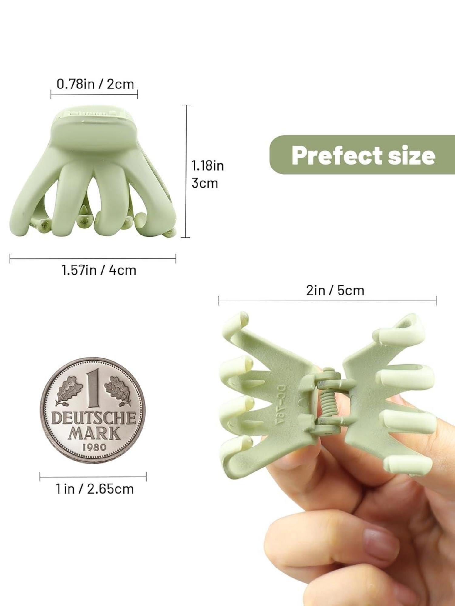 12 Stk Damen Haarklammer Octopus Haarspangen 4cm Klein Grün