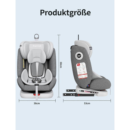 Autositz 360° drehbar ISOFIX Gruppe 0+1/2/3 9-36 kg