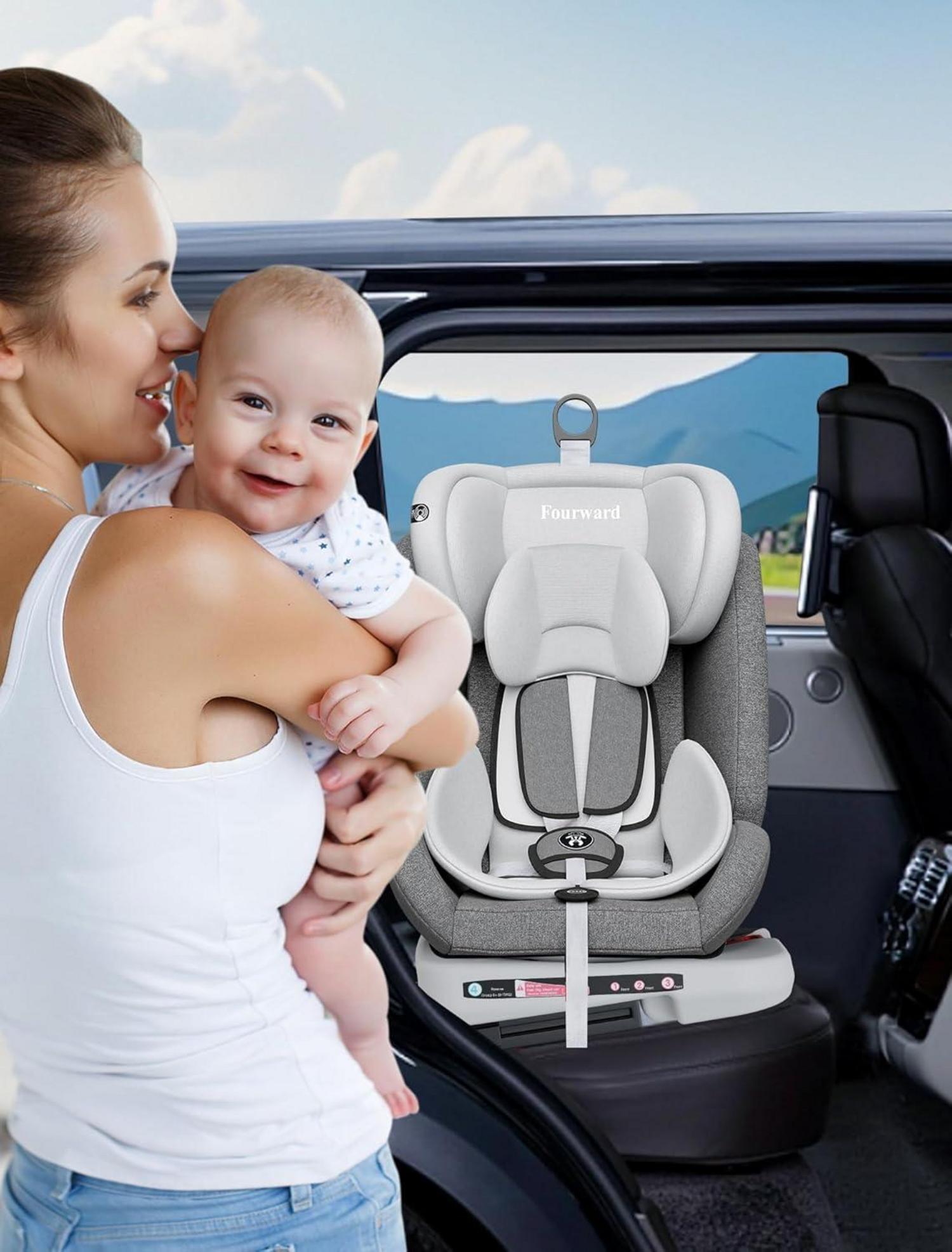 360° drehbarer Baby Autositz ISOFIX Ruheposition Gruppe 0+1/2/3 9-36 kg
