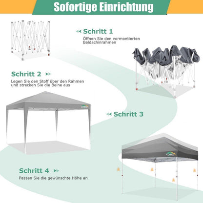 COBIZI Pavillon 3x3 Wasserdicht Stabil UV-Schutz 50+ Pop up Partyzelt