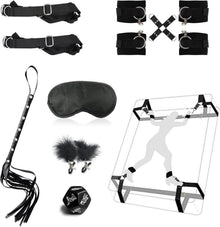 Bondage Set Fessel Spielzeug 4-Ecken Handschellen Peitsche