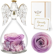 Ewige Rose Engel Glaskuppel Set Muttertag Geschenk
