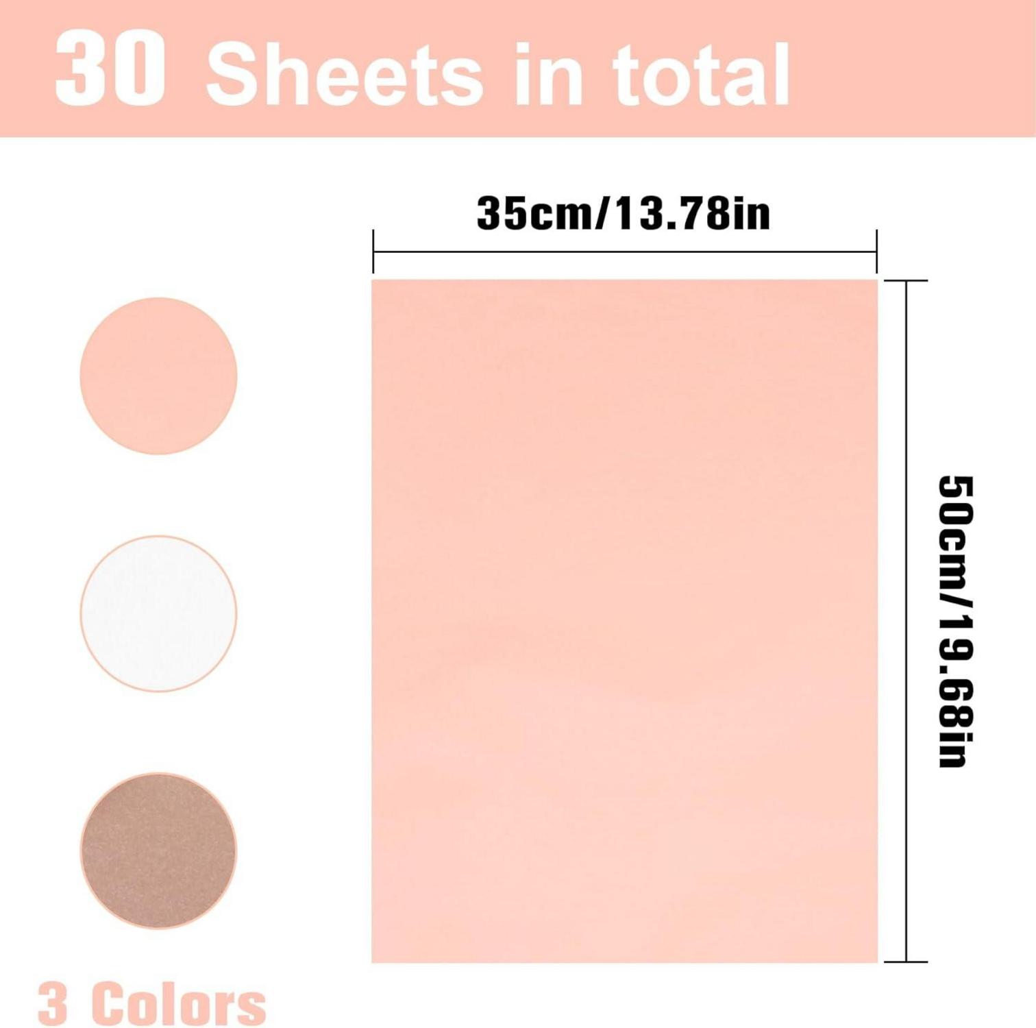 Perlglänzendes Seidenpapier 30 Blatt Rosa Geschenkverpackung Basteln 50x35cm