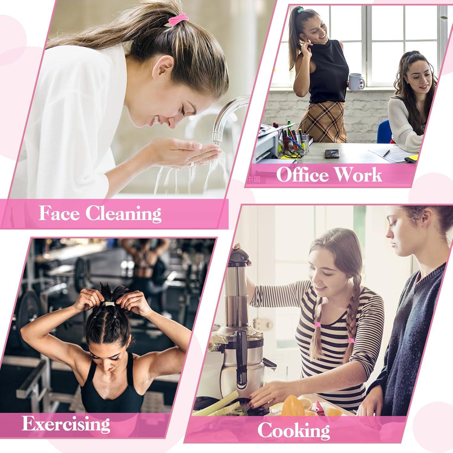 100 Haargummis Mädchen Damen 4.3cm Groß Bunt Elastisch