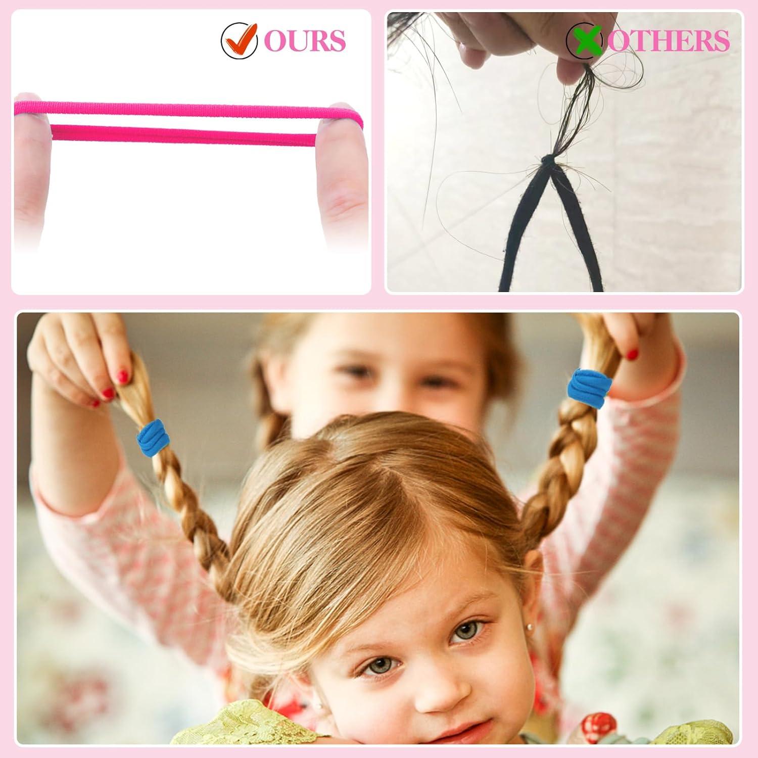 100 Stück Große Seamless Haargummis Mädchen Damen mit Stielkamm