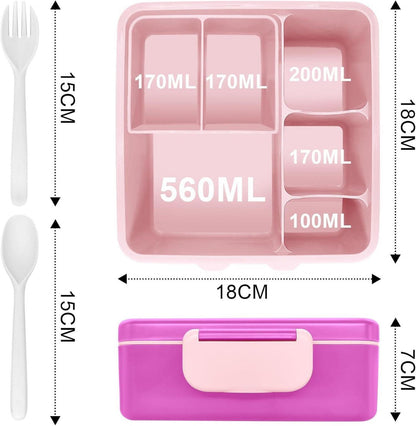 Brotdose Kinder mit 6 Fächern, Bento Box Auslaufsicher