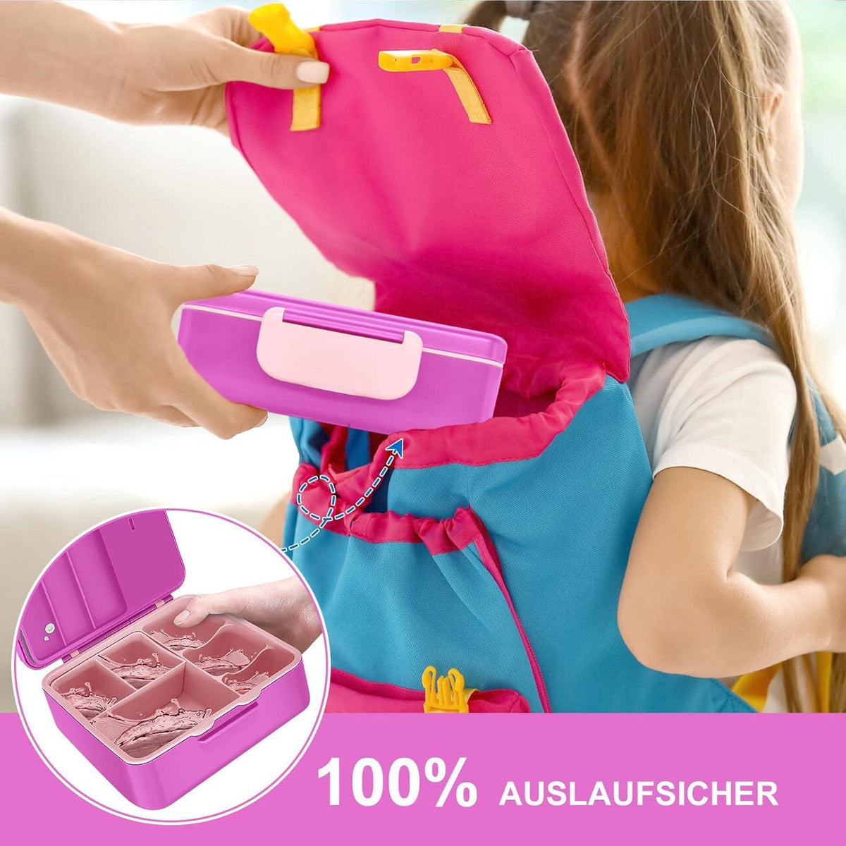 IJIAMY Brotdose Kinder Bento Box 6 Fächer Lunchbox Auslaufsicher Mädchen Jungen