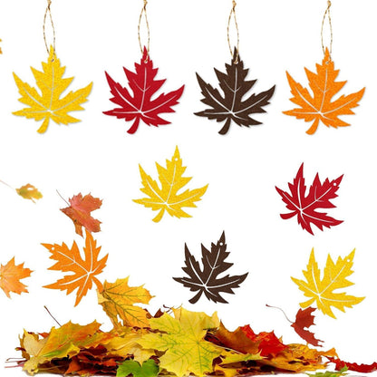 Dekorative Ahornblatt Anhänger 8er Set mit Bindfaden