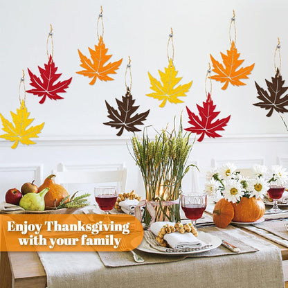 Herbstdeko Ahornblatt Anhänger Set 8 Stk. 10x9,5cm Gold Rot Orange Braun