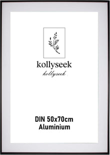 Bilderrahmen Aluminium 50x70cm Schwarz Acrylglas Passepartout