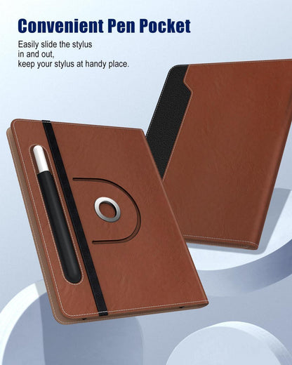 Tablet Hülle 9-11 Zoll Stifttasche 360 Grad Ständer Schutzhülle Brown