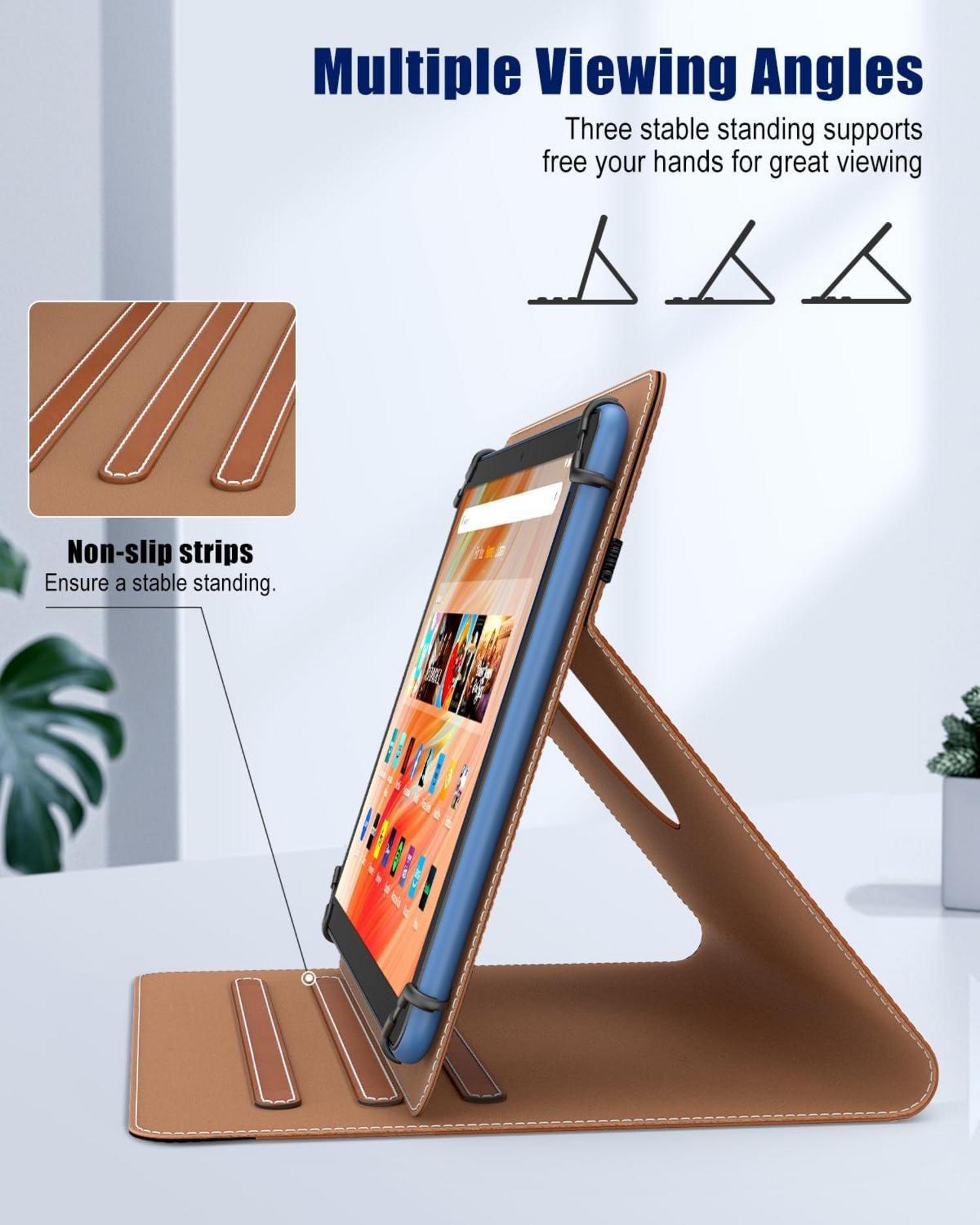 Universal Tablet Hülle 9-11 Zoll 360 Grad Ständer Stifttasche Brown