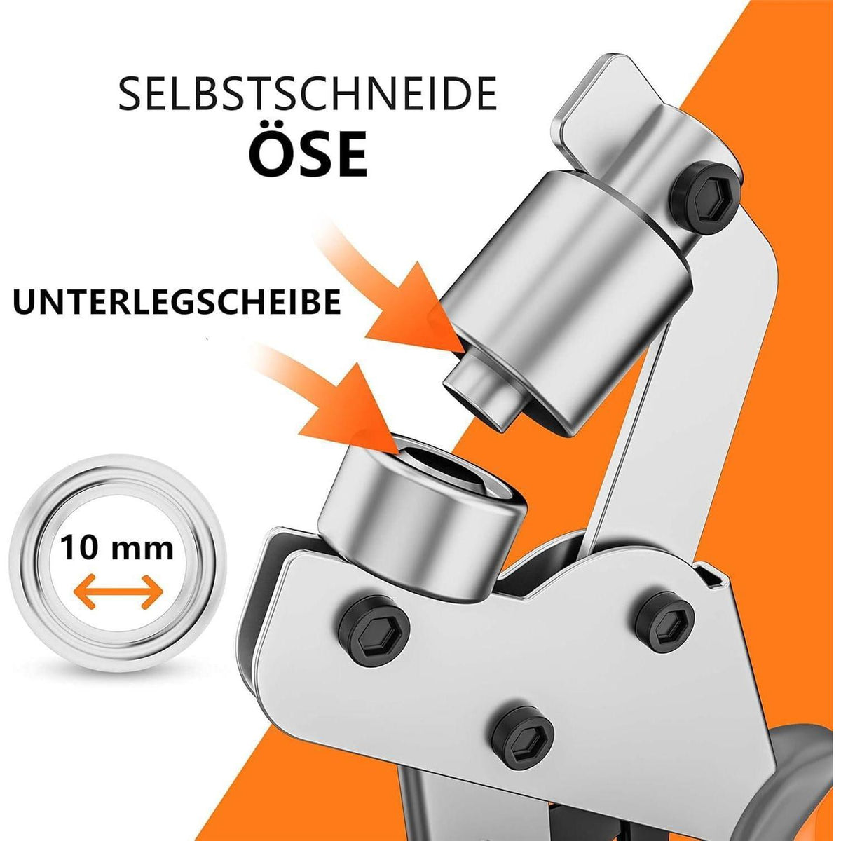 Ösenzange Set 10mm - 500 Ösen für Leder, Stoff & Plane