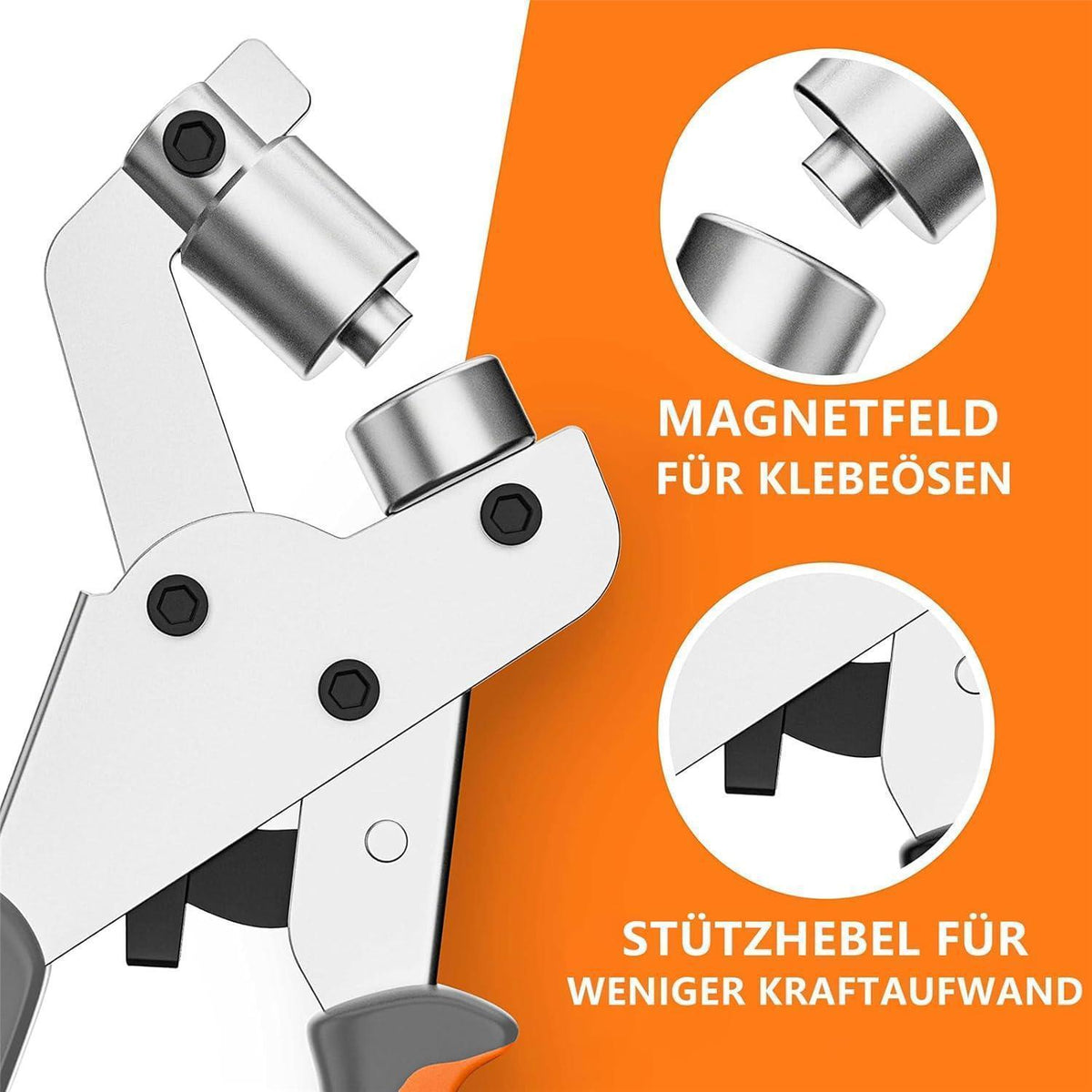 Ösenzange Set 10mm - 500 Ösen für Leder, Stoff & Plane