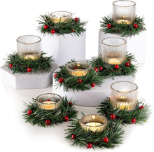 Teelichtgläser Weihnachtskranz 8er Set Kerzenhalter Winterfest