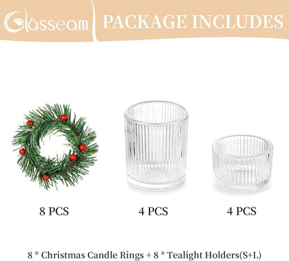 Teelichthalter Weihnachten Teelichtgläser 8er Set Kerzenhalter Winter