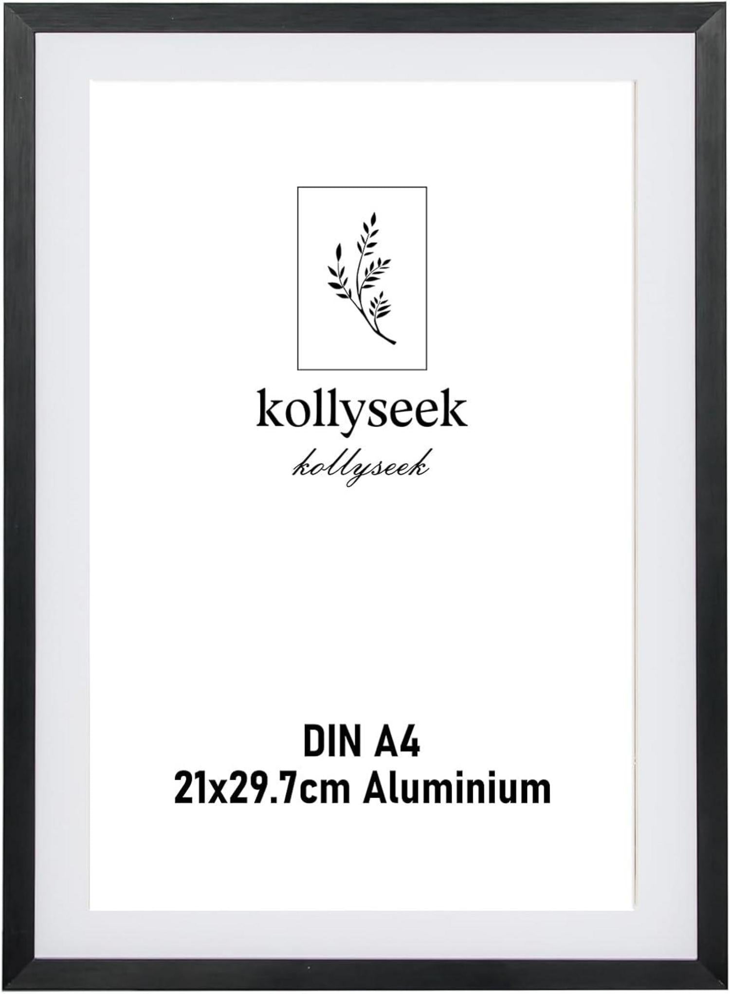 Bilderrahmen Aluminium DIN A4 21x30 Schwarz Metall Acrylglas