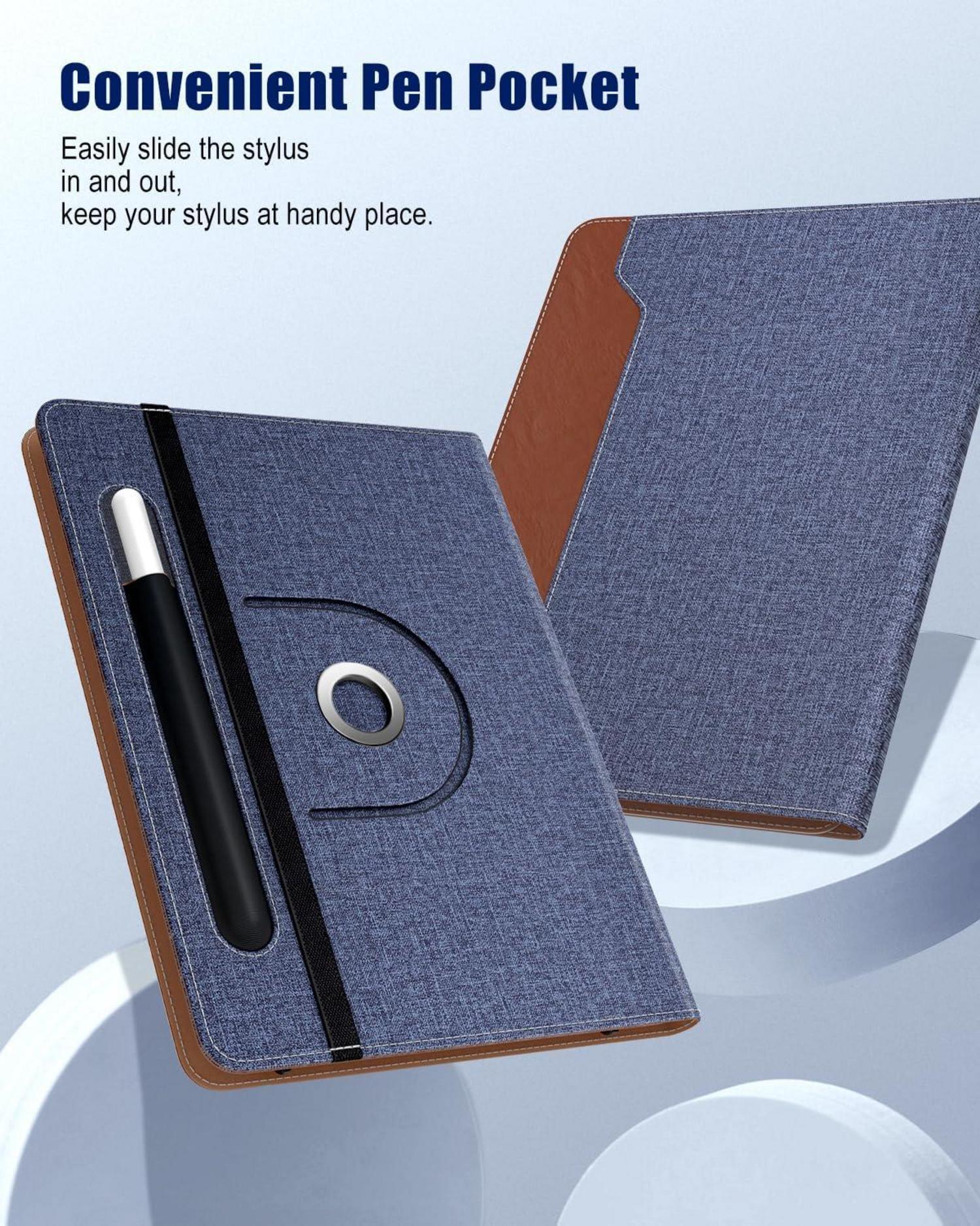 Tablet Hülle 9-11 Zoll Ständer Schutzhülle Stifttasche Denim Braun