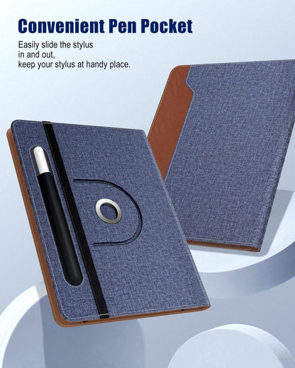 Tablet Hülle 9-11 Zoll Ständer Schutzhülle Stifttasche Denim Braun