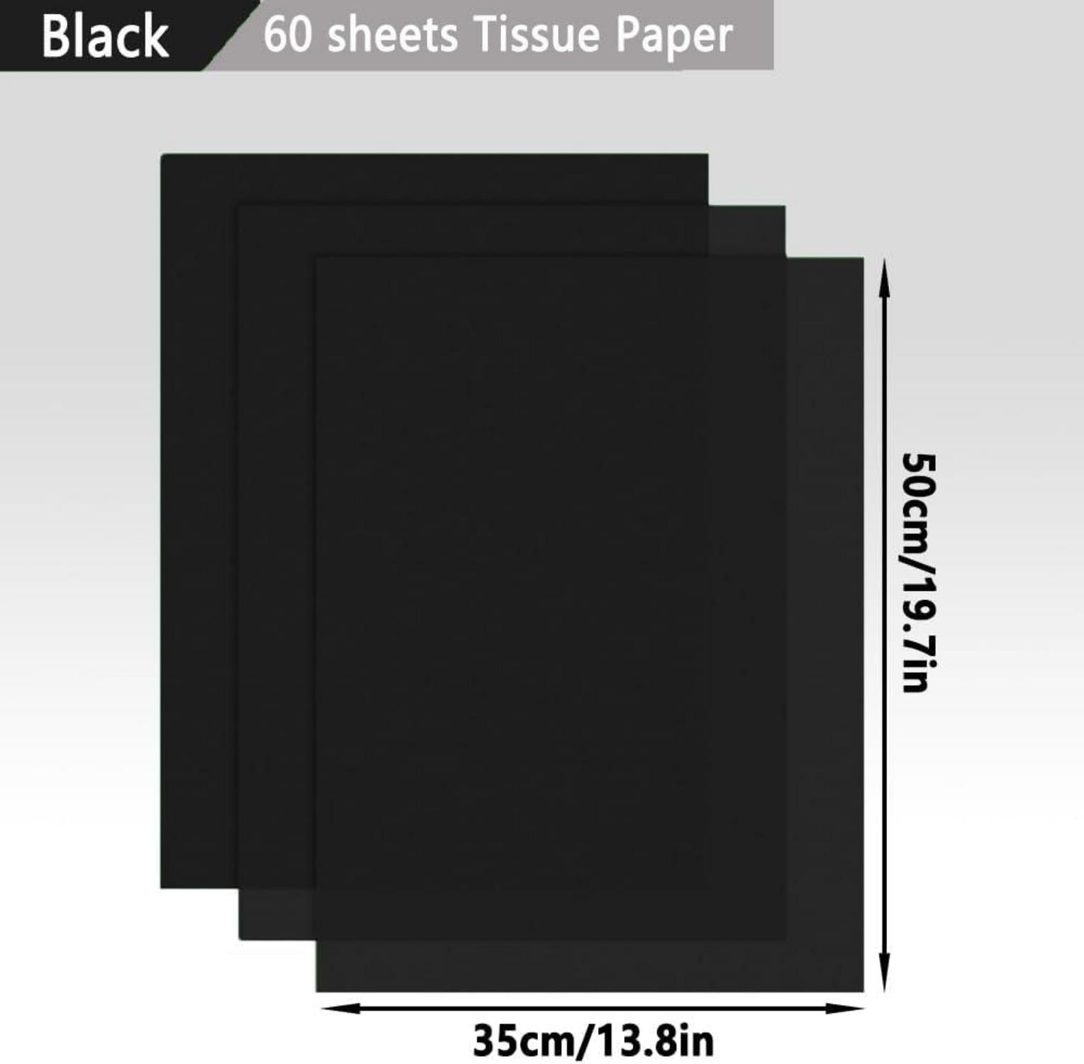 60 Blatt Schwarzes Seidenpapier 35x50 cm Geschenkverpackung
