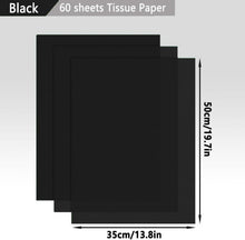 60 Blatt Schwarzes Seidenpapier 35x50 cm Geschenkverpackung