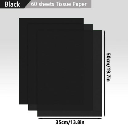 60 Blatt Schwarzes Seidenpapier 35x50 cm Geschenkverpackung