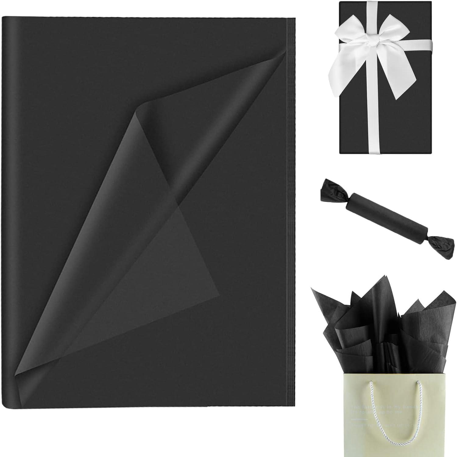 60 Blatt Schwarz Seidenpapier 35 x 50 cm Geschenkverpackung DIY