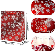 4er-Pack Weihnachtspapiertüten mit Griffen, rote Bonbontüten