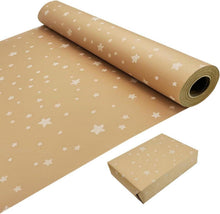 43cm Weihnachtsgeschenkpapierrolle Kraftpapier mit Sternen
