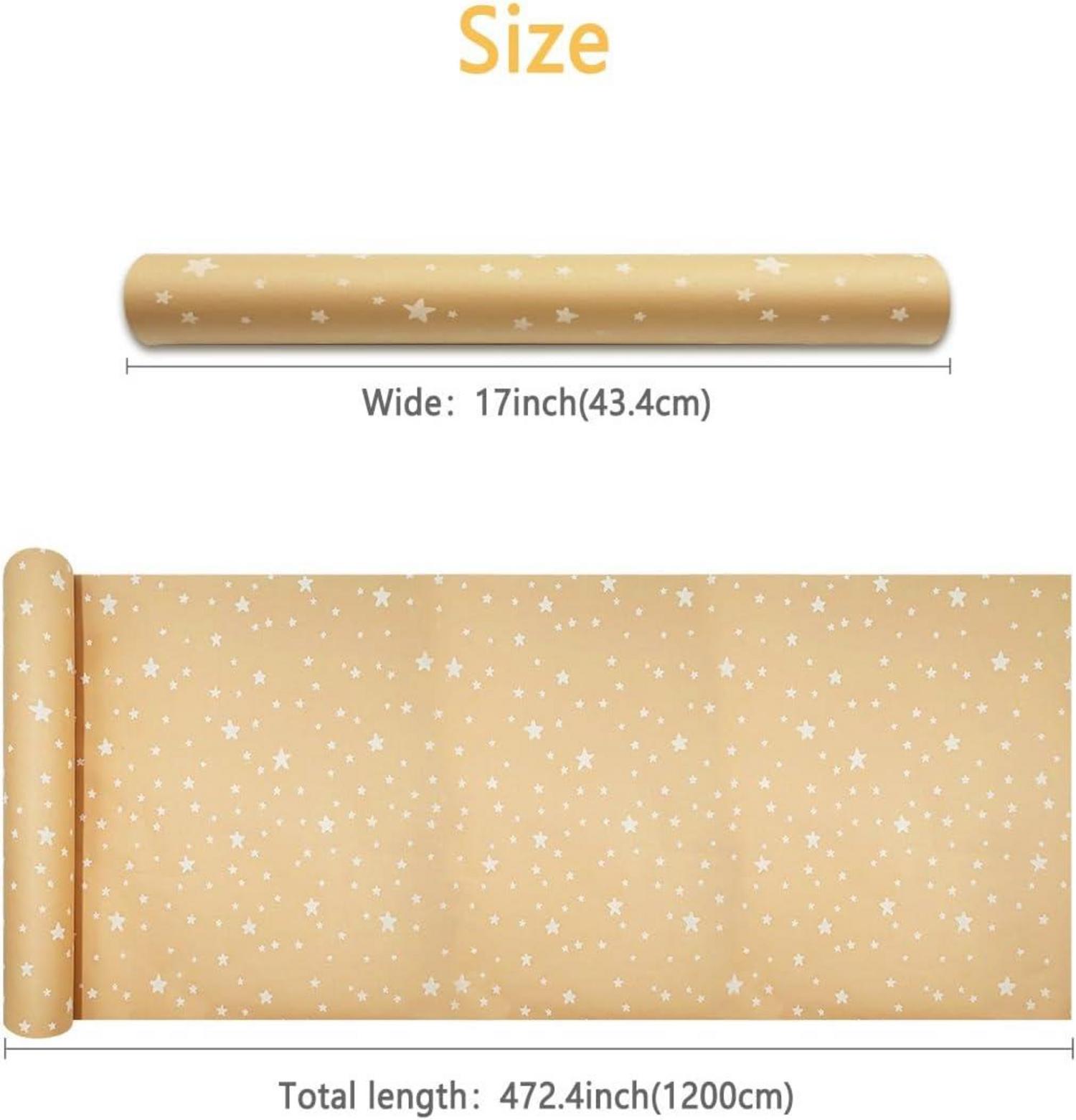 Weihnachtsgeschenkpapierrolle 43 cm x 20 m, Kraftpapier mit