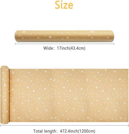 Weihnachtsgeschenkpapierrolle 43 cm x 20 m, Kraftpapier mit