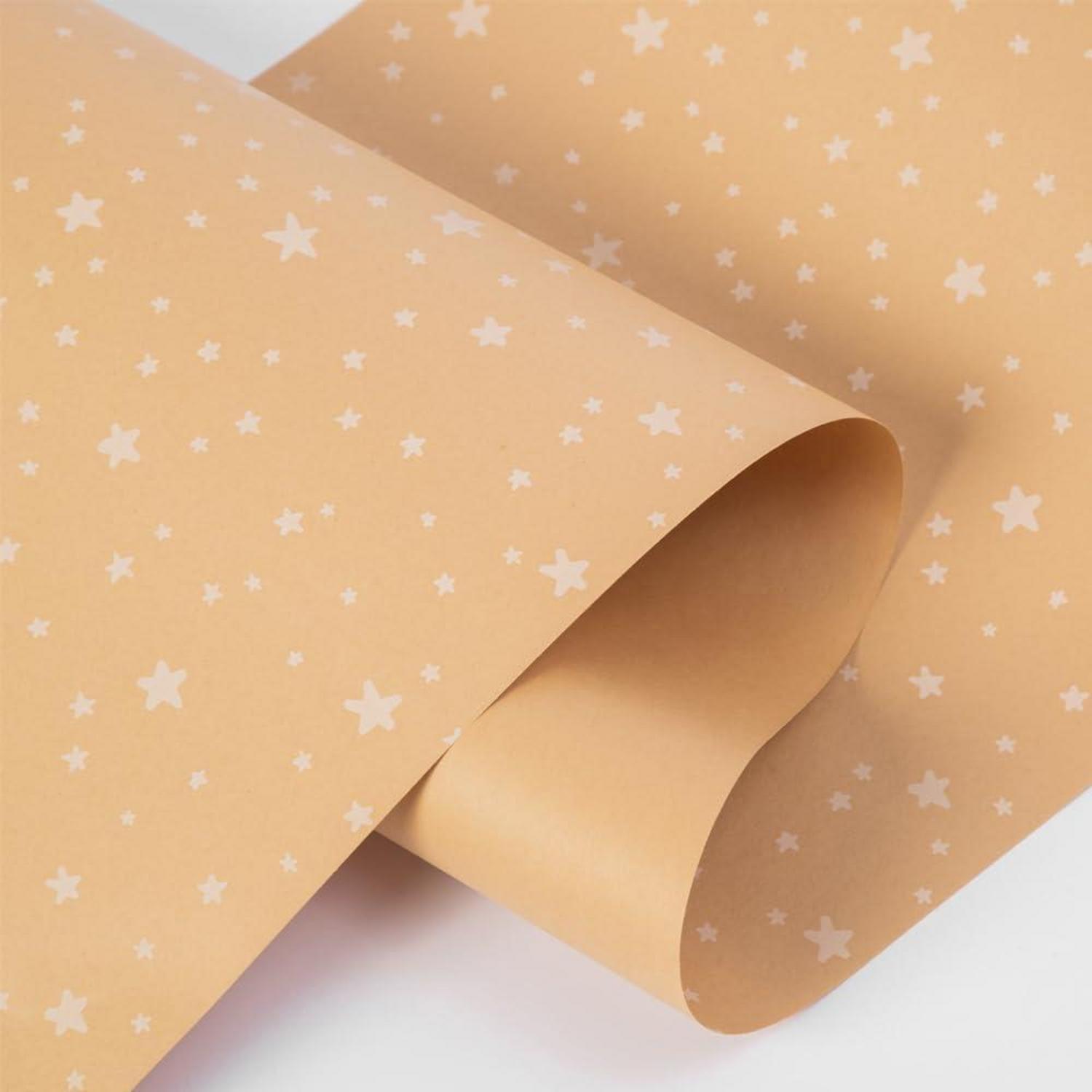 43cm Weihnachtsgeschenkpapierrolle Kraftpapier mit Sternen